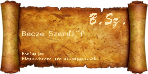 Becze Szeráf névjegykártya